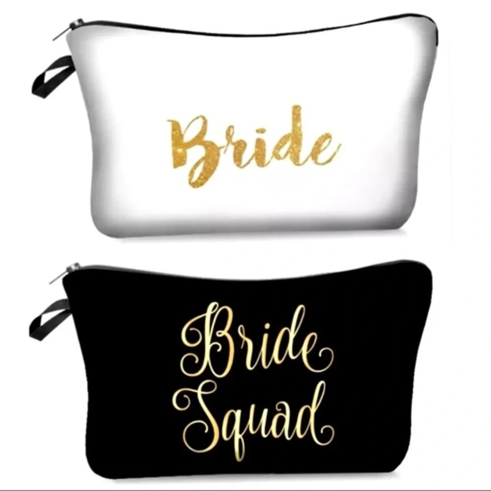 ✨BRIDE✨BRIDE-WHITE BRIDE‎ COSMETIC BAG-ZIP TOP-NEW